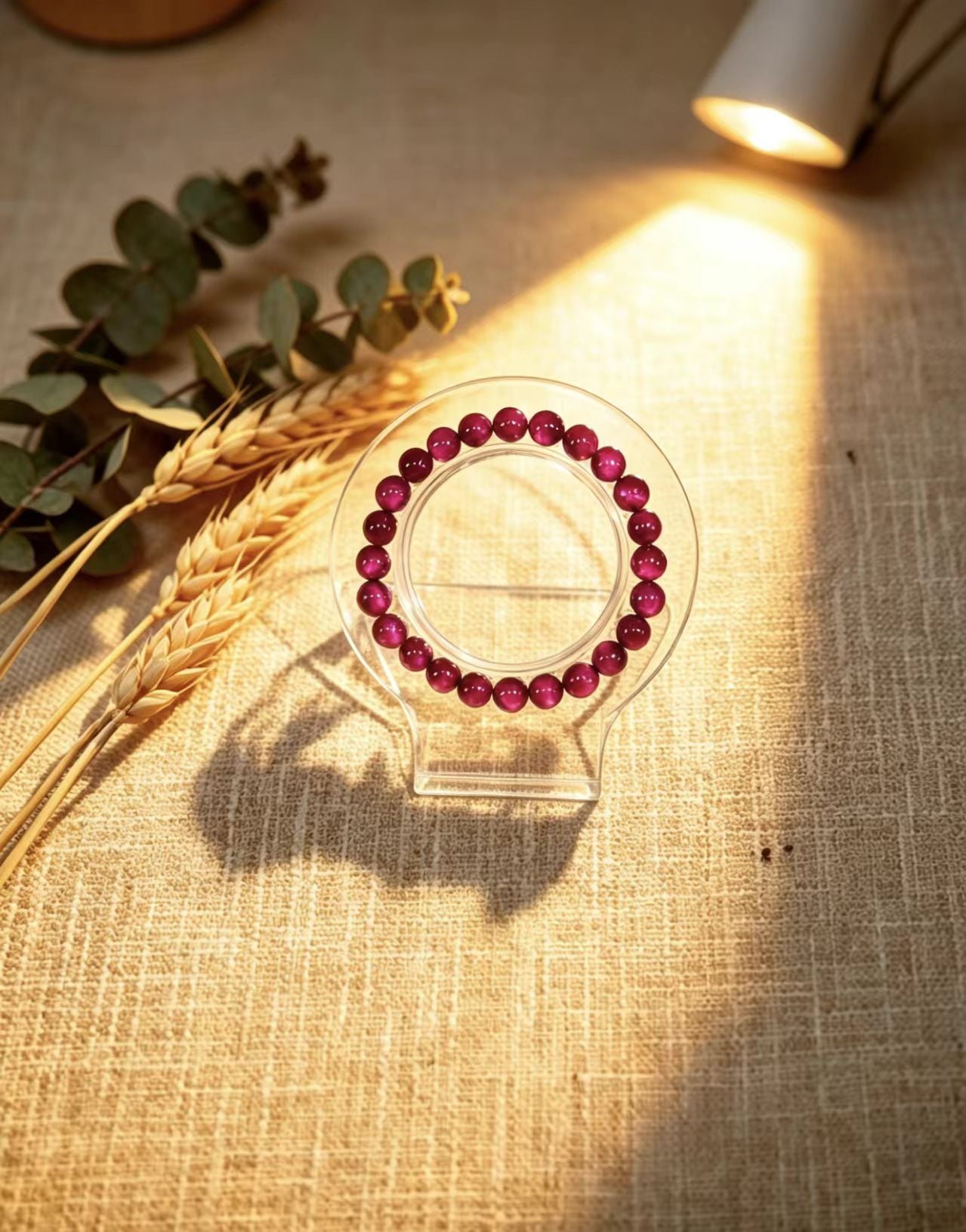 Rose Red Tiger’s Eye Beaded Bracelet • 8mm • Passion & Confidence