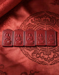 Natural Cinnabar Buddha Pendant - Vermilion Zodiac Guardian Amulet Necklace