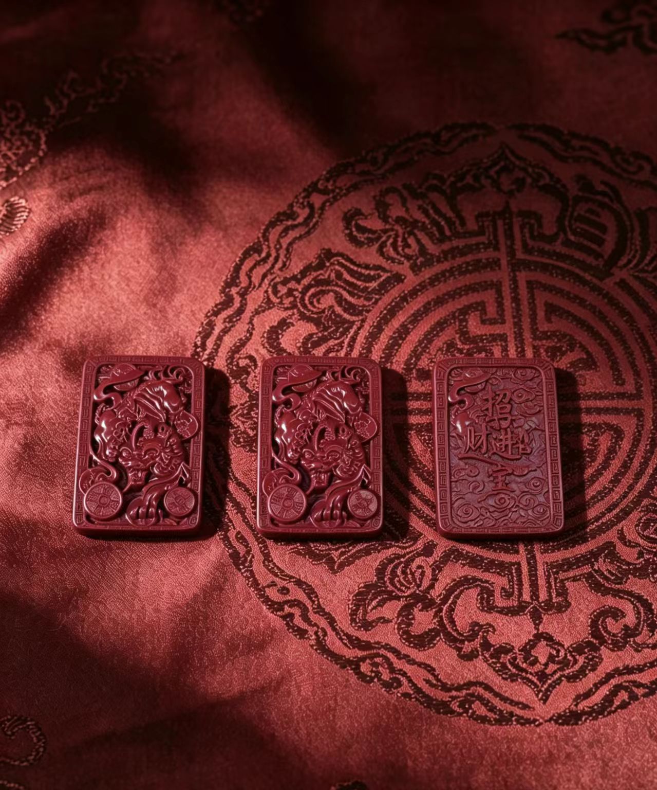 Natural Cinnabar Pixiu Pendant - Vermilion Dragon Amulet for Wealth & Protection